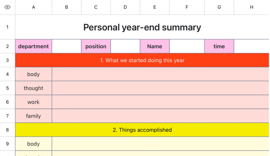 Personal year-end summary